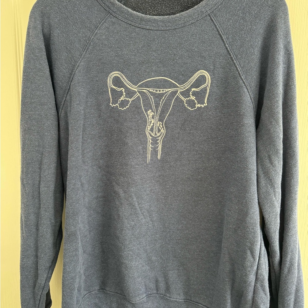 Rachel Antonoff The Reproductive System Sweatshirt Navy Blue Size Medium